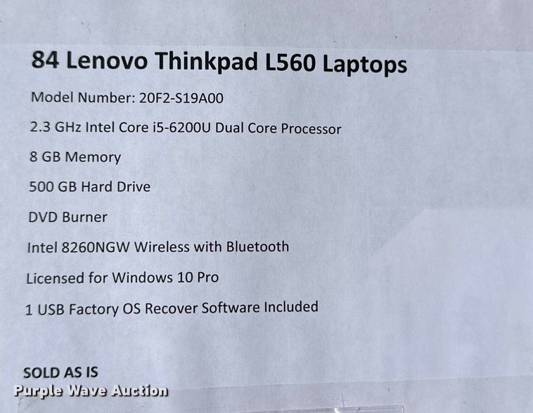 image for item OI9025 (84) Lenovo laptops