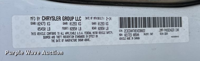 image for item OM9982 2014 Dodge Charger Police 