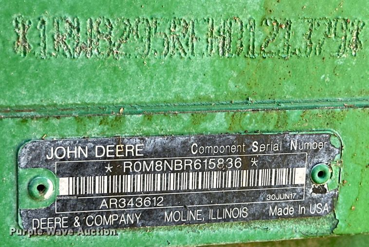 image for item DG4368 2017 John Deere 8295R MFWD tractor