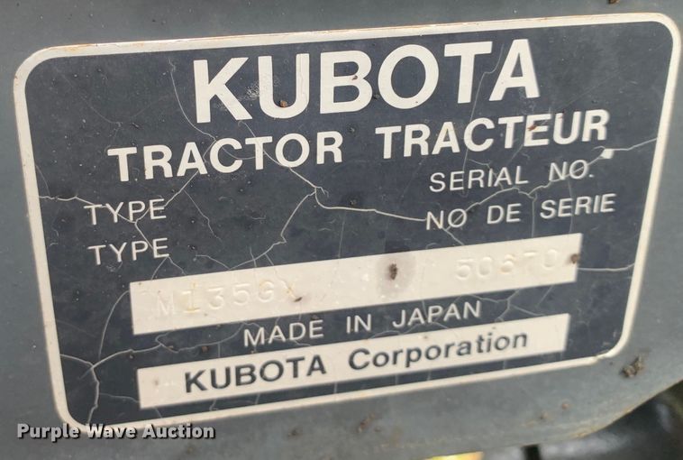 image for item DM7807 2013 Kubota M135GX MFWD tractor
