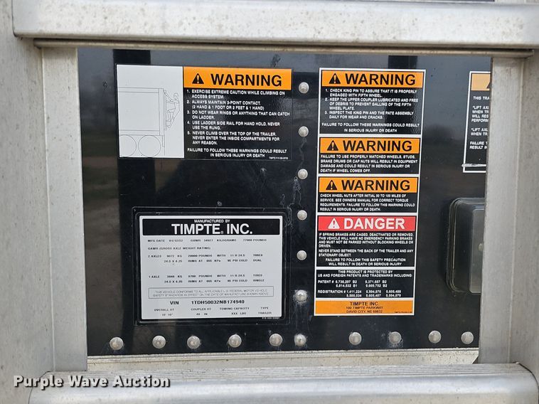 image for item DQ8689 2022 Timpte Super Hopper grain trailer