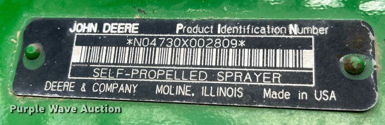 image for item LD9435 2008 John Deere  4730 sprayer