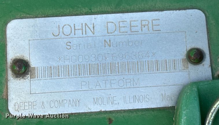 image for item ND9198 1998 John Deere 9610 RWA combine