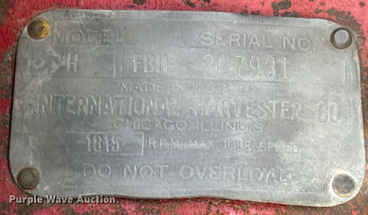 image for item ND9264 1945 McCormick  Farmall H tractor