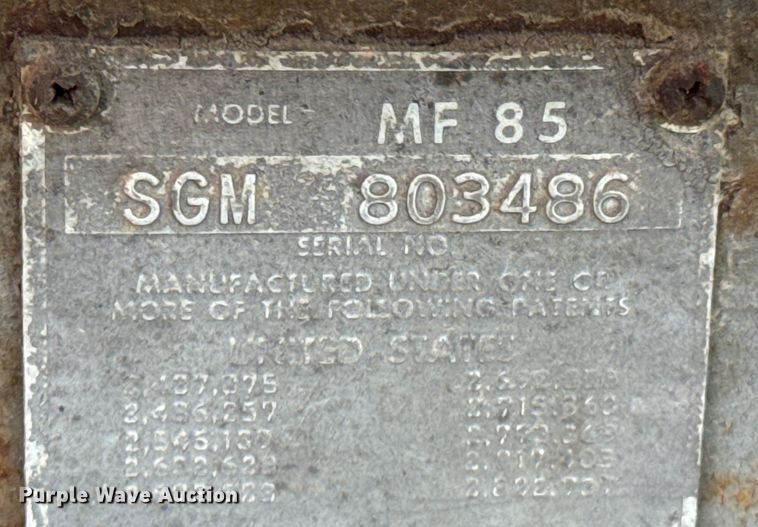 image for item ND9266 1959 Massey Ferguson MF85 tractor