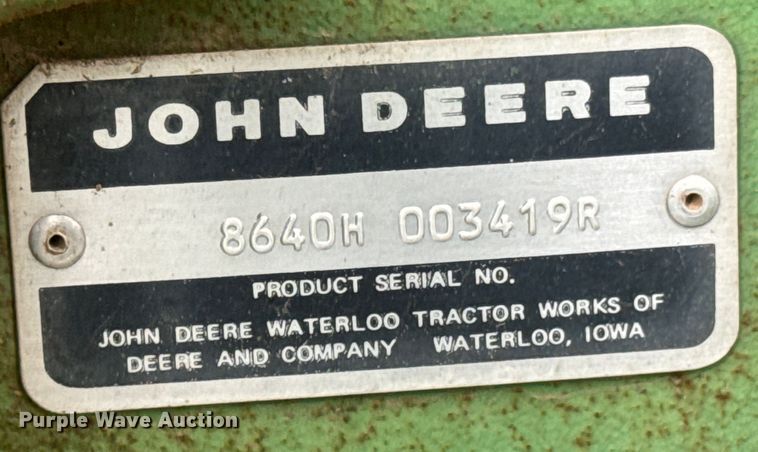 image for item ND9273 1980 John Deere 8640 4WD tractor