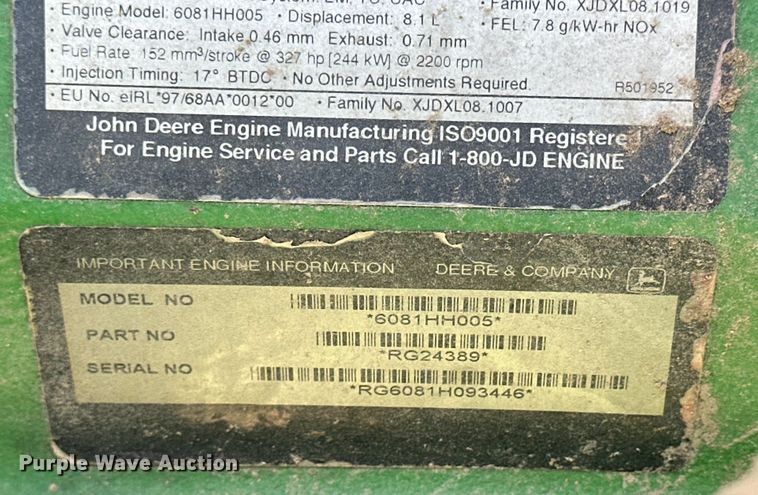 image for item OE9106 2000 John Deere 9750STS combine