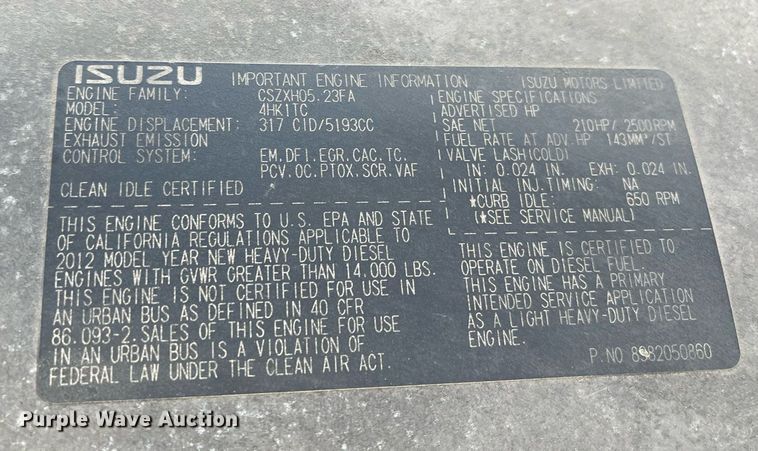 image for item DH8604 2013 Isuzu NRR refrigerated truck