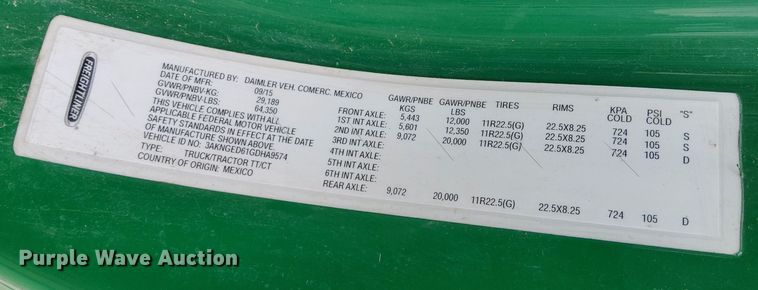 image for item DQ6053 2016 Freightliner Cascadia semi truck