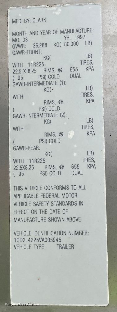 image for item DS5501 1997 Clark  flatbed trailer