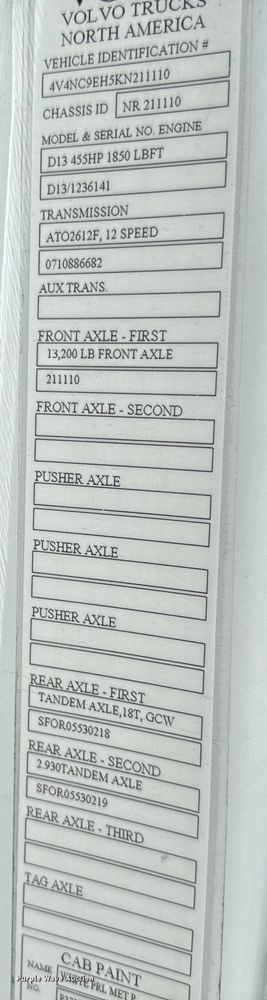 image for item EH5475 2019 Volvo VNL semi truck