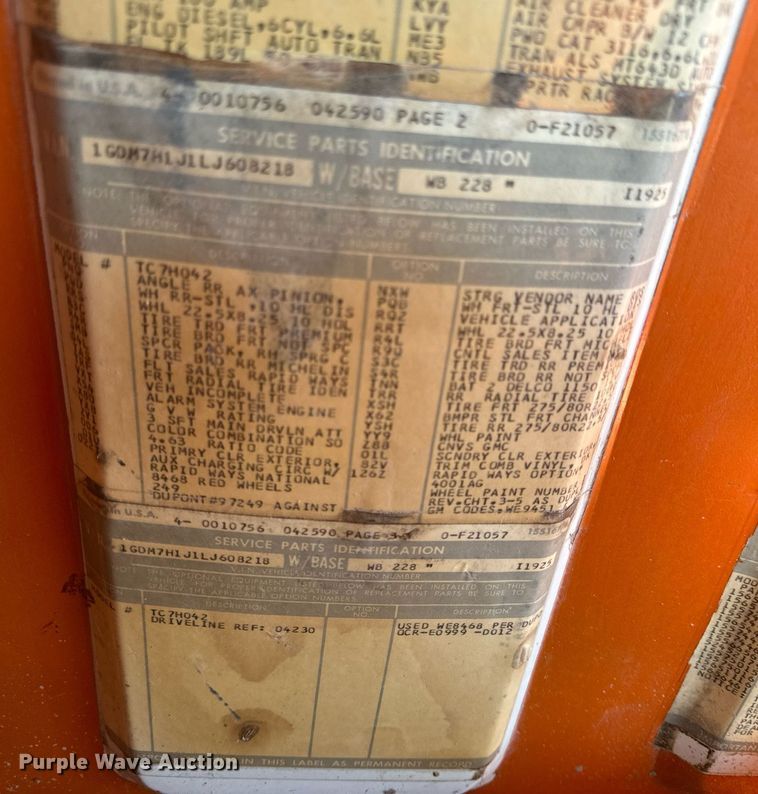 image for item EH6671 1990 GMC TopKick flatbed truck