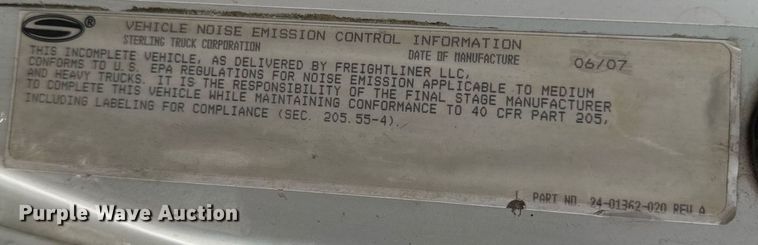 image for item EH6707 2007 Sterling LT9500 car carrier truck