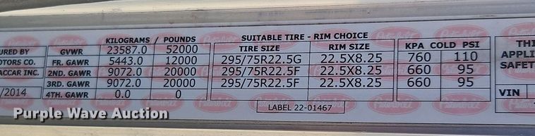 image for item EI3715 2015 Peterbilt 389 semi truck