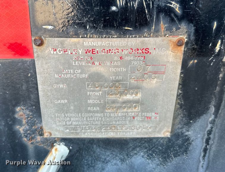 image for item EJ0544 2006 Worley tank trailer