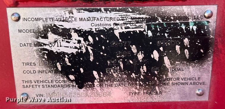 image for item EJ0549 2011 Mertz oilfield trailer