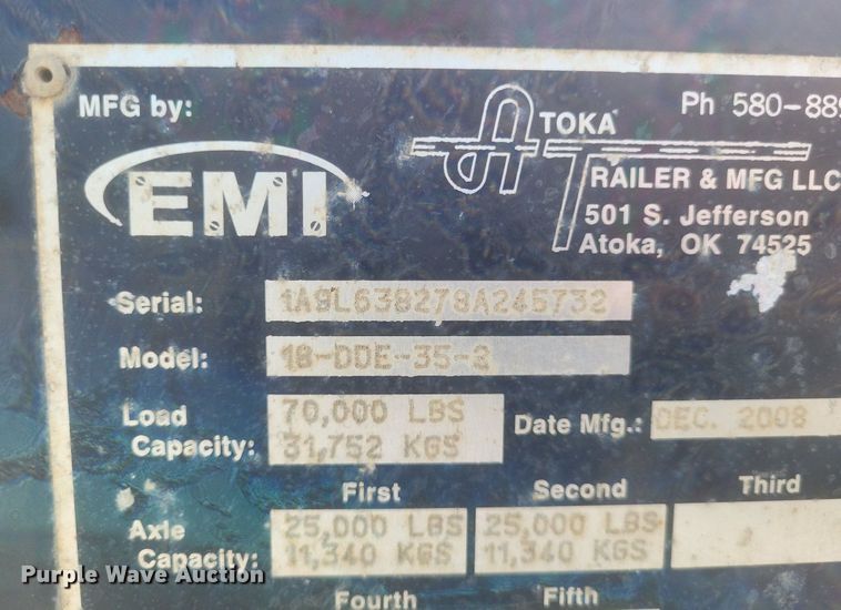 image for item EJ7919 2008 Atoka 18-DDE-35-2 double drop deck equipment trailer