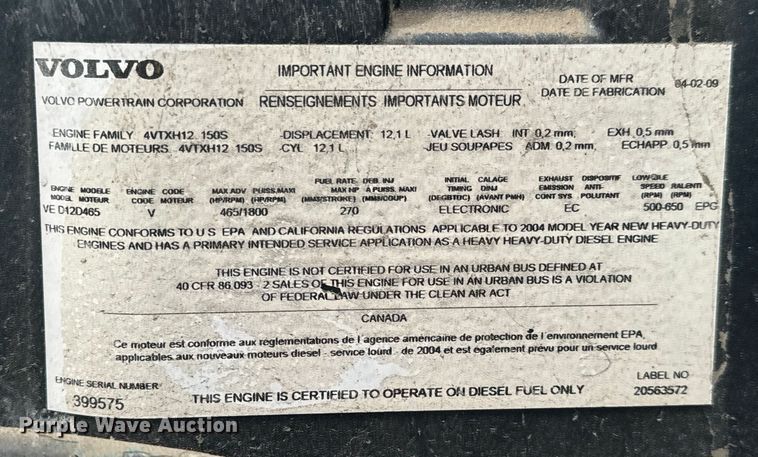 image for item NH9118 2005 Volvo VNL semi truck