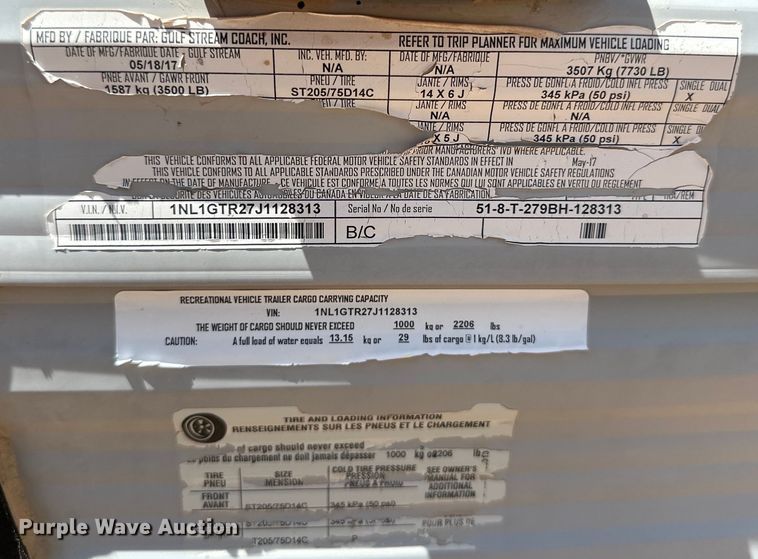 image for item DG4418 2018 Gulf Stream Kingsport camper