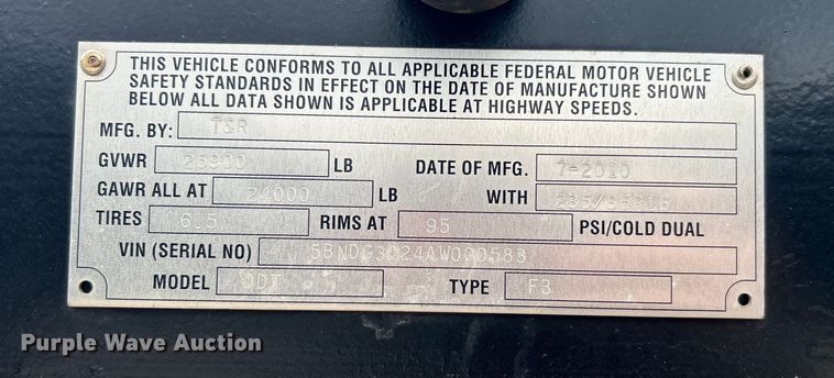 image for item DO1087 2010 T&R DDT equipment trailer