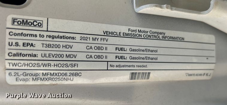 image for item DO1091 2021 Ford F250 Super Duty XL SuperCab pickup truck