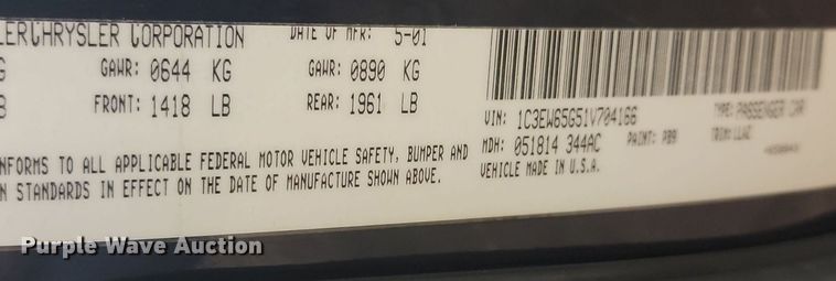 image for item DP5676 2001 Chrysler  Prowler convertible