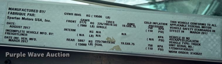 image for item EG1513 2018 Freightliner  MT45 delivery truck