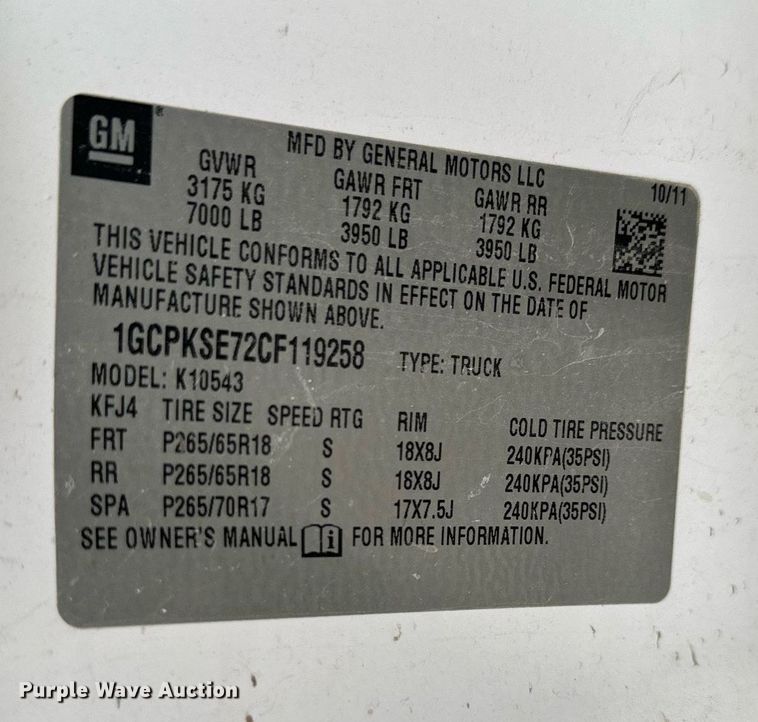 image for item EH6674 2012 Chevrolet Silverado 1500 Crew Cab pickup truck