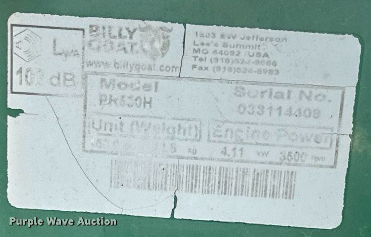 image for item EH6678 (2) Billy Goat  PR550H power rakes