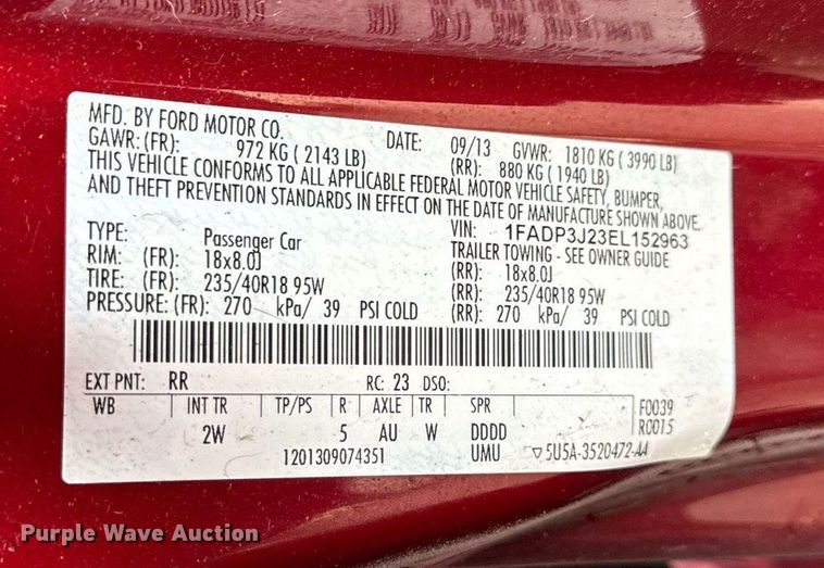image for item EH6685 2014 Ford Focus Titanium 