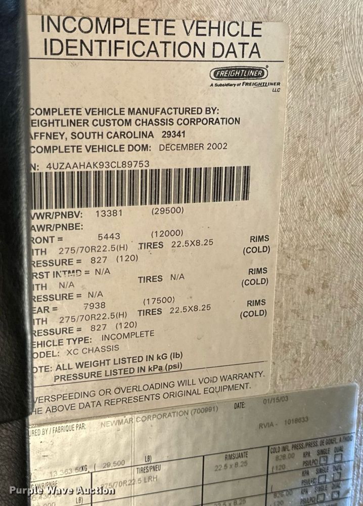 image for item EH6711 2003 Newmar Kountry Star RV