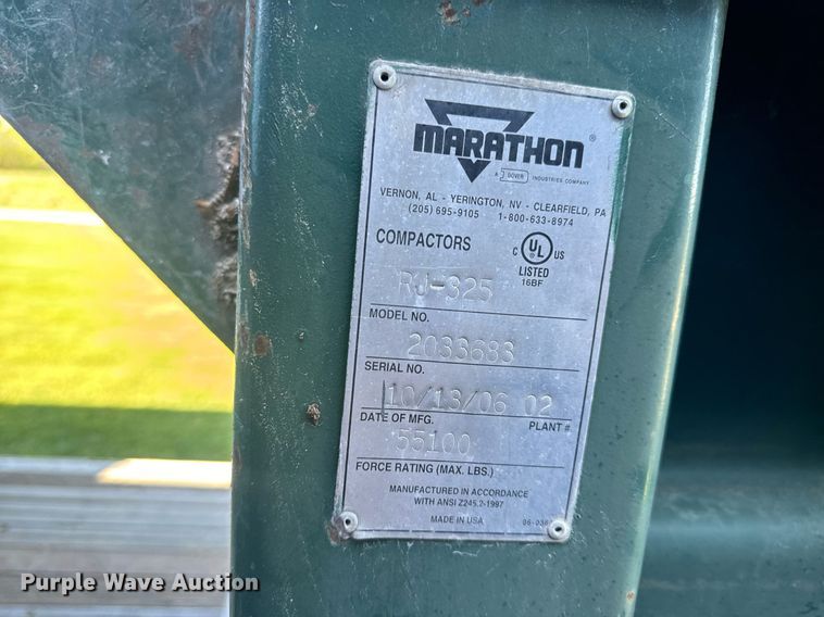 image for item EH6712 2006 Marathon  RJ-325 roll-off trash compactor