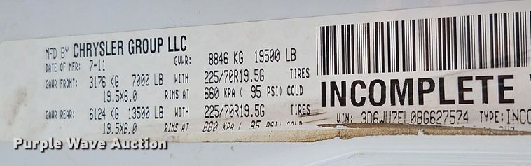 image for item EI3713 2011 Dodge Ram 5500 HD utility / service truck