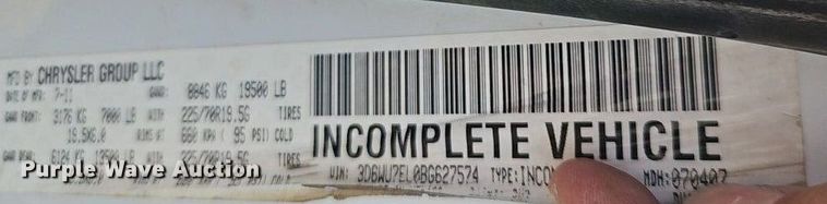 image for item EI3713 2011 Dodge Ram 5500 HD utility / service truck