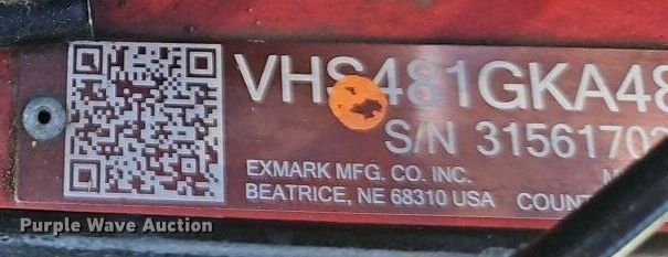 image for item EI3782 Exmark VHS481GKA48300 ZTR lawn mower