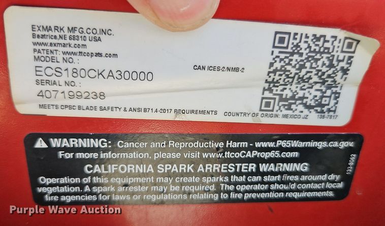 image for item EI3785 Exmark ECS180CKA3000 push mower