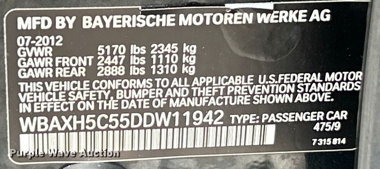 image for item EK4191 2013 BMW 528i XDrive 