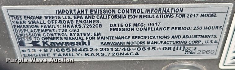 image for item EK5832 2017 Hustler  Raptor SD ZTR lawn mower