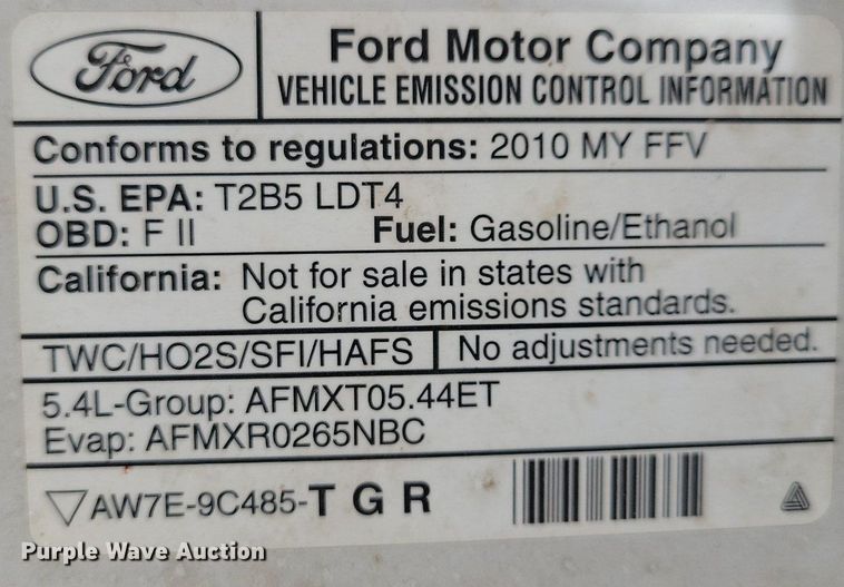 image for item KB9104 2010 Ford F150 SuperCab pickup truck