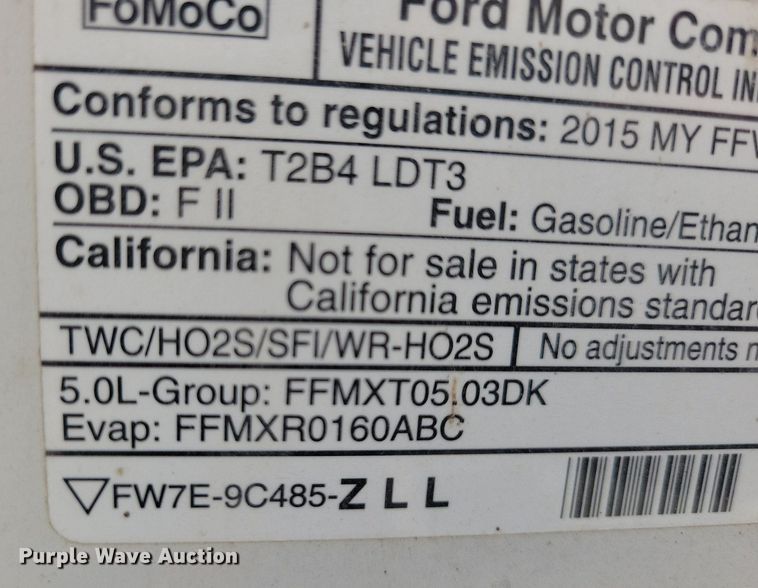 image for item LC9974 2015 Ford F150 XL SuperCab pickup truck