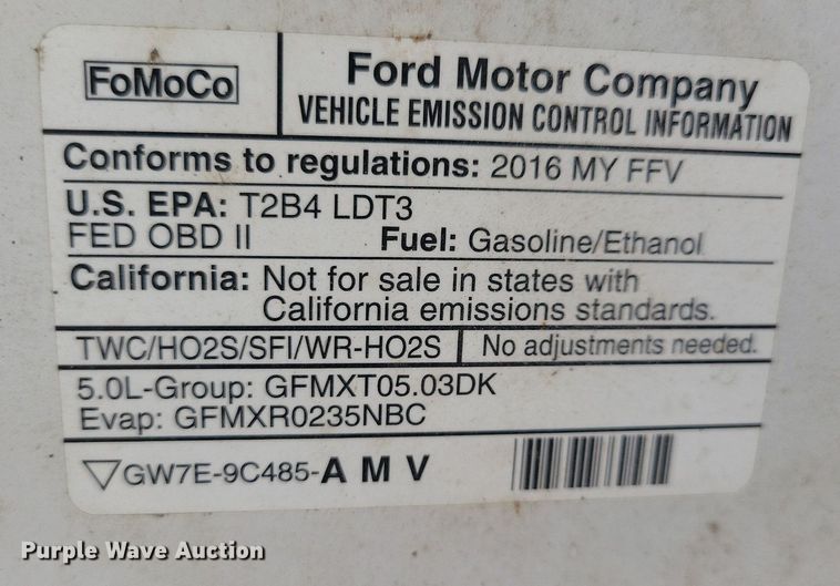 image for item LC9979 2016 Ford F150 XL SuperCab pickup truck