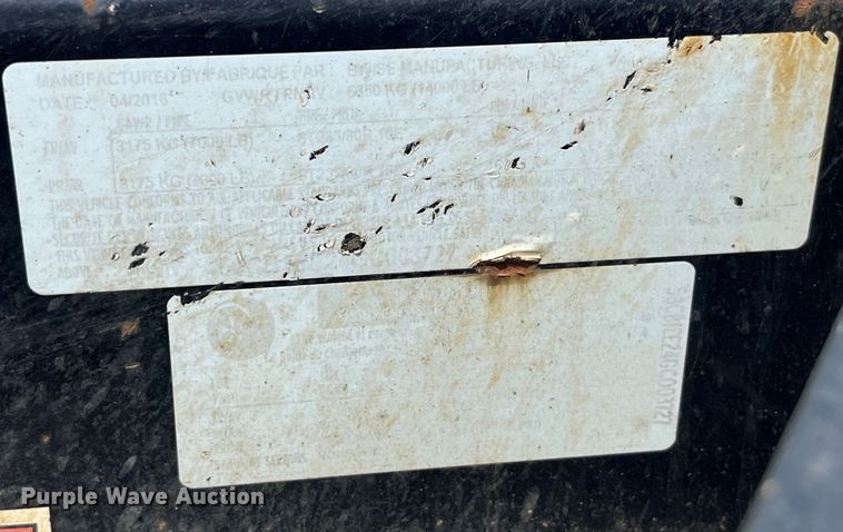 image for item LD9476 2016 Bwise EH18-14HD equipment trailer