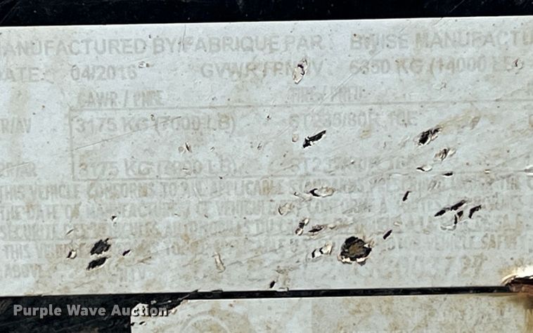 image for item LD9476 2016 Bwise EH18-14HD equipment trailer