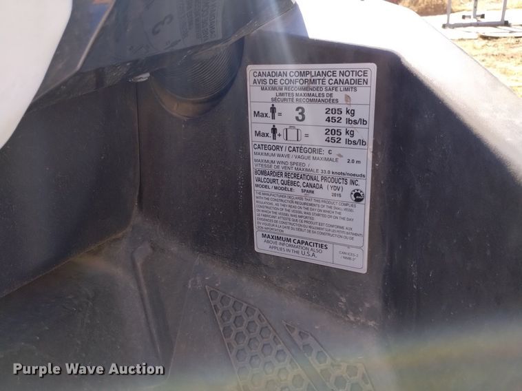 image for item LN9994 2015 SeaDoo Spark personal watercraft