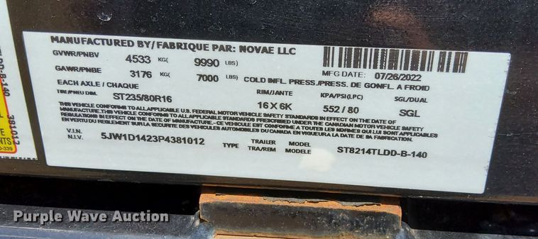 image for item LO9003 2023 Sure-Trac ST8214TLDD-B-140 dump trailer