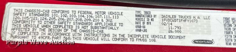 image for item ND9226 2015 Freightliner Business Class M2 shuttle bus