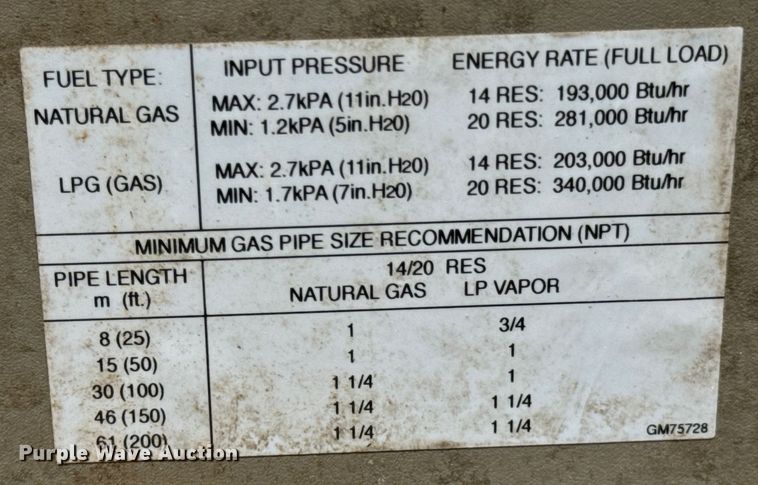 image for item ND9236 2012 Kohler 20RESAL generator