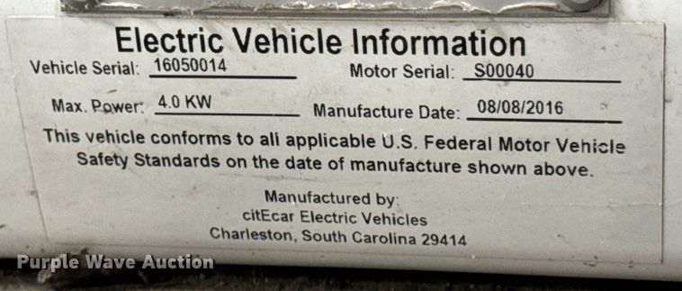 image for item ND9295 MotoEV golf cart