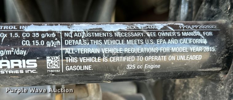 image for item NL9709 2015 Polaris  Sportsman ETX ATV