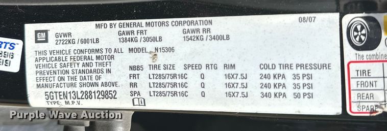 image for item NR9762 2008 Hummer H3 SUV